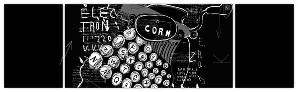 Obraz - Rysunek w stylu Banksy (170x50 cm)
