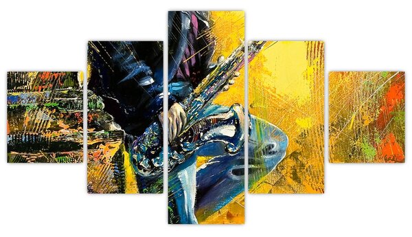 Obraz saksofonisty (125x70 cm)