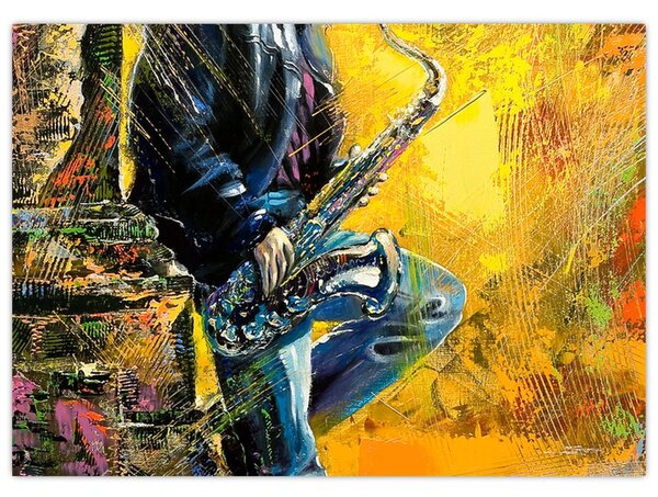 Obraz saksofonisty (70x50 cm)
