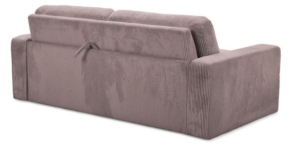 Szaroróżowa sztruksowa rozkładana sofa 195 cm Nona – Makamii