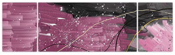 Obraz - Różowo - czarna abstrakcja (170x50 cm)