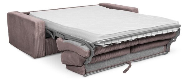 Szaroróżowa sztruksowa rozkładana sofa 195 cm Nona – Makamii