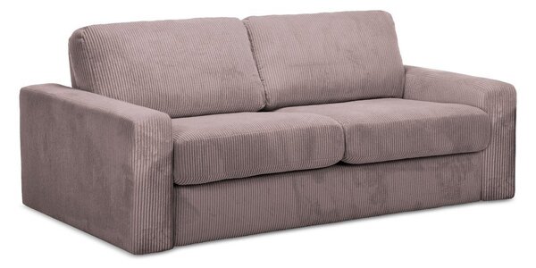 Szaroróżowa sztruksowa rozkładana sofa 195 cm Nona – Makamii