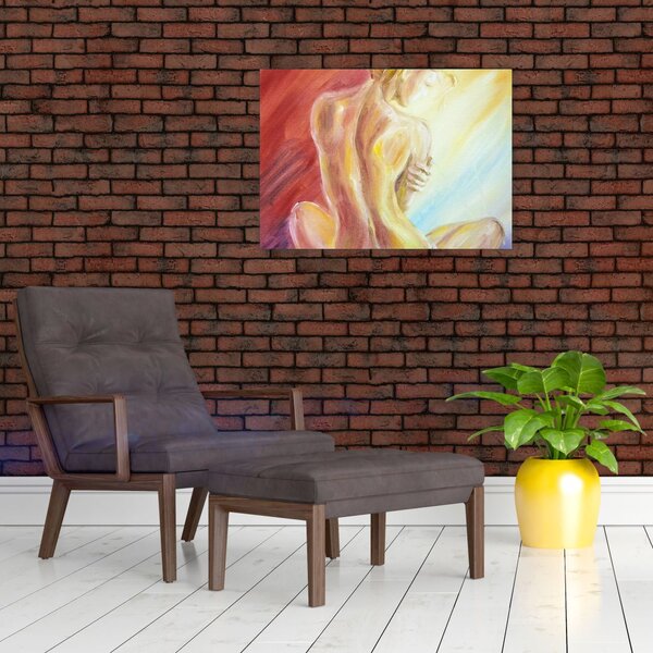 Obraz odpoczywającej kobiety, obraz olejny (70x50 cm)