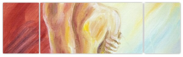 Obraz odpoczywającej kobiety, obraz olejny (170x50 cm)