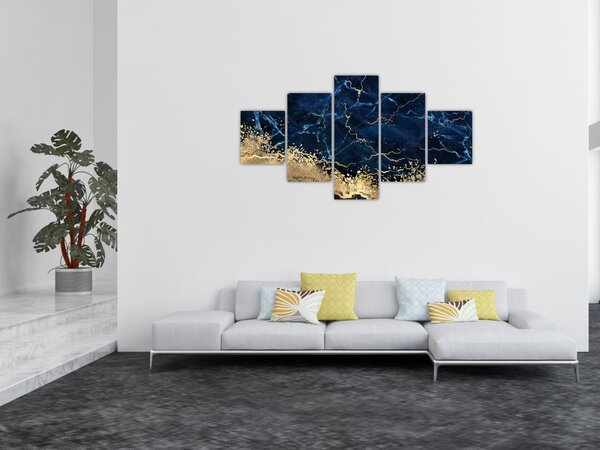 Obraz - Ciemnoniebieski marmur (125x70 cm)