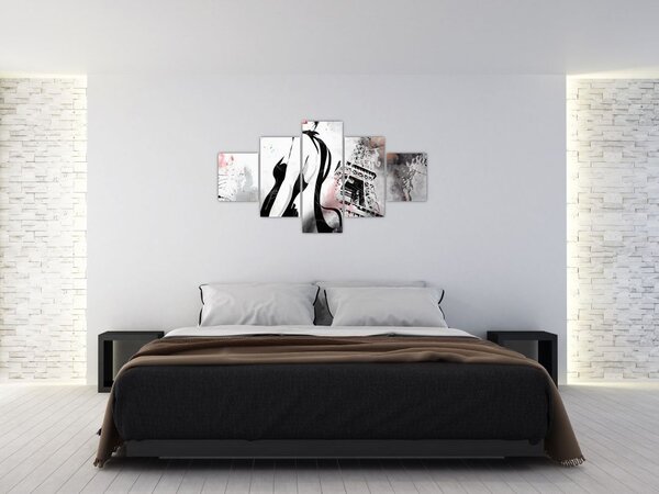 Obraz - Dama i Wieża Eiffla (125x70 cm)