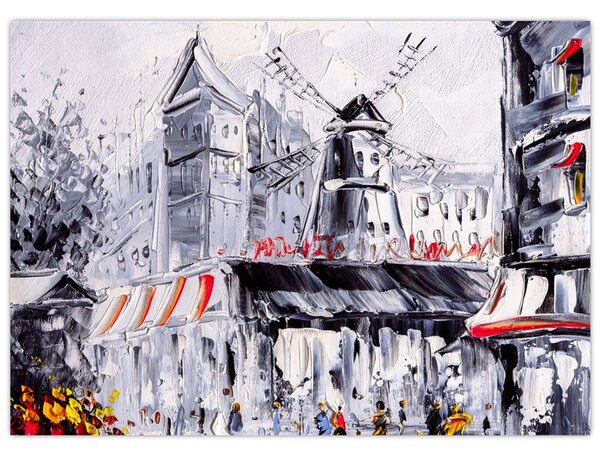 Obraz - Ulica w Paryżu, obraz olejny (70x50 cm)