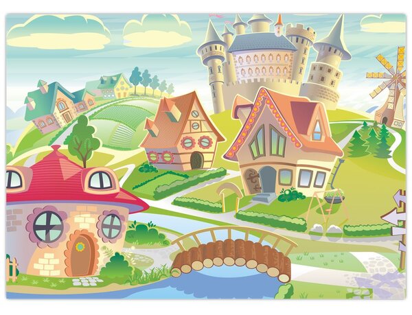 Obraz - Kolorowe miasteczko (70x50 cm)