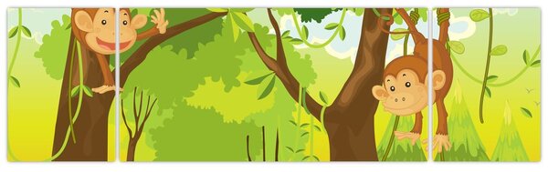 Obraz - Małpy (170x50 cm)