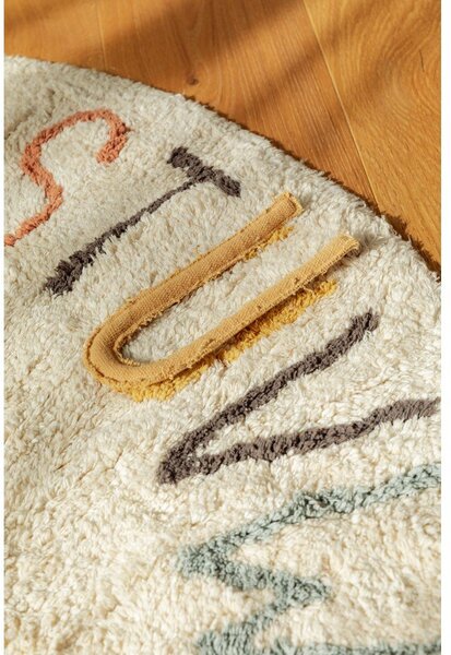 Kremowy bawełniany dziecięcy dywan do zabawy ø120 cm ABC Color and Letters – Lorena Canals