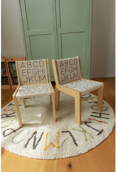 Kremowy bawełniany dziecięcy dywan do zabawy ø120 cm ABC Color and Letters – Lorena Canals