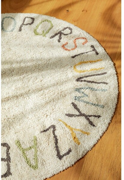 Kremowy bawełniany dziecięcy dywan do zabawy ø120 cm ABC Color and Letters – Lorena Canals