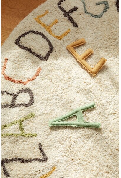 Kremowy bawełniany dziecięcy dywan do zabawy ø120 cm ABC Color and Letters – Lorena Canals