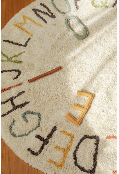 Kremowy bawełniany dziecięcy dywan do zabawy ø120 cm ABC Color and Letters – Lorena Canals