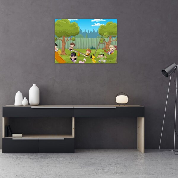 Obraz - Dzieci na placu zabaw (70x50 cm)