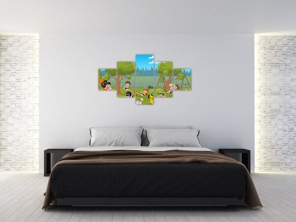 Obraz - Dzieci na placu zabaw (125x70 cm)
