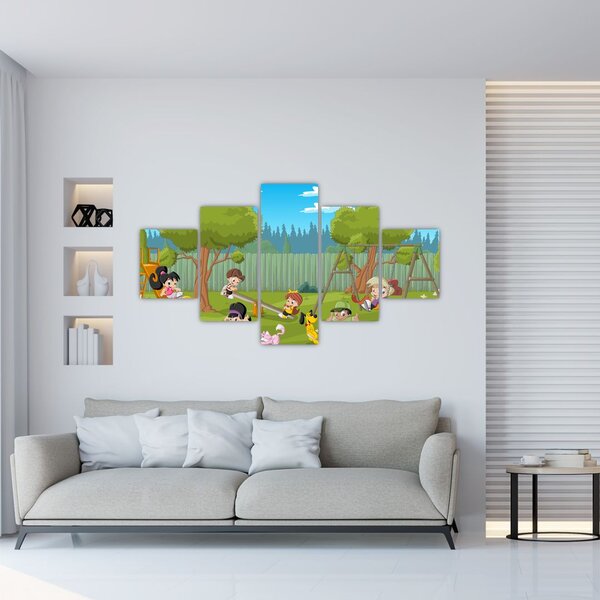Obraz - Dzieci na placu zabaw (125x70 cm)