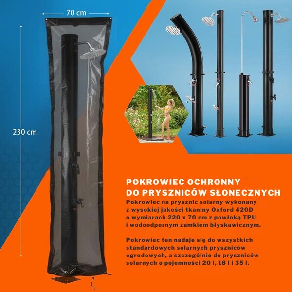 Prysznic solarny KARIBIK, 35l, czarna Jurhan
