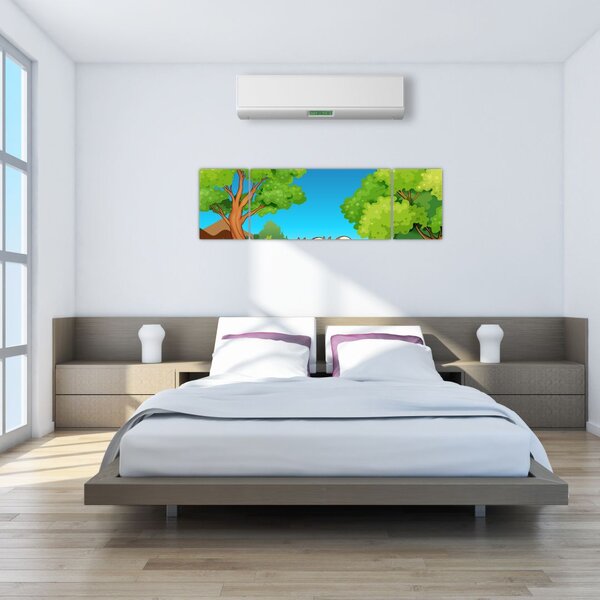 Obraz - Wesołe wiewiórki (170x50 cm)