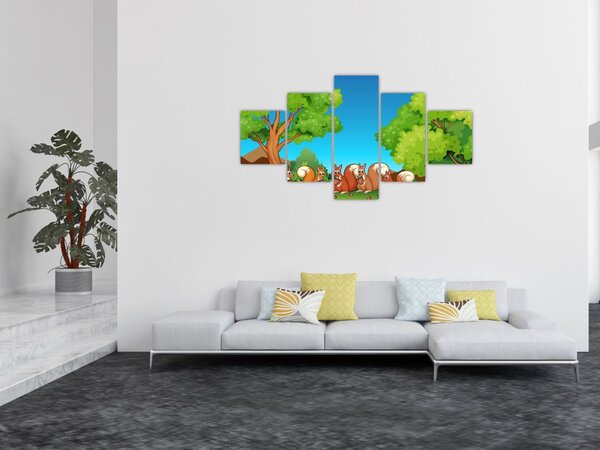 Obraz - Wesołe wiewiórki (125x70 cm)
