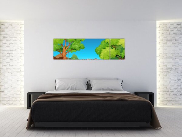 Obraz - Wesołe wiewiórki (170x50 cm)