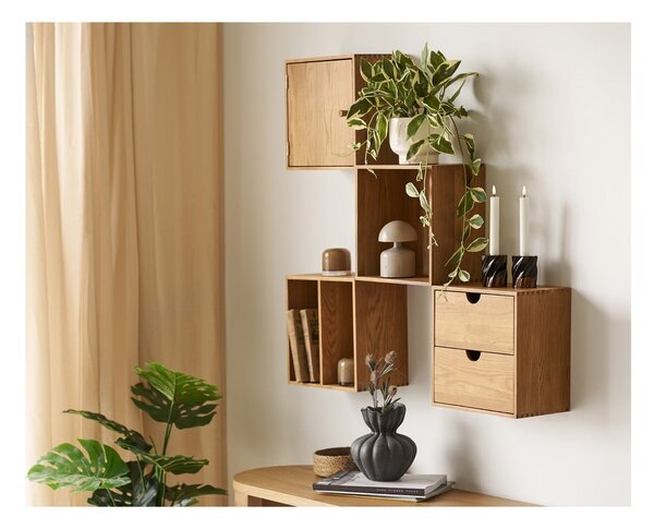 Wielopoziomowa półka z litego drewna dębowego w naturalnym kolorze 18 cm Townsville – House Nordic
