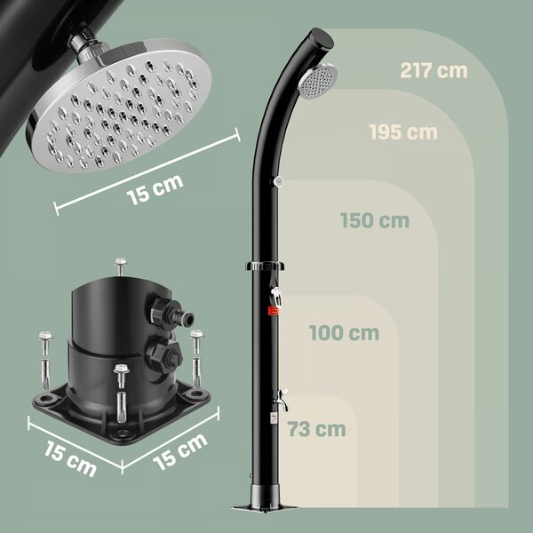 Prysznic solarny BOW, 20l, czarny Monzana