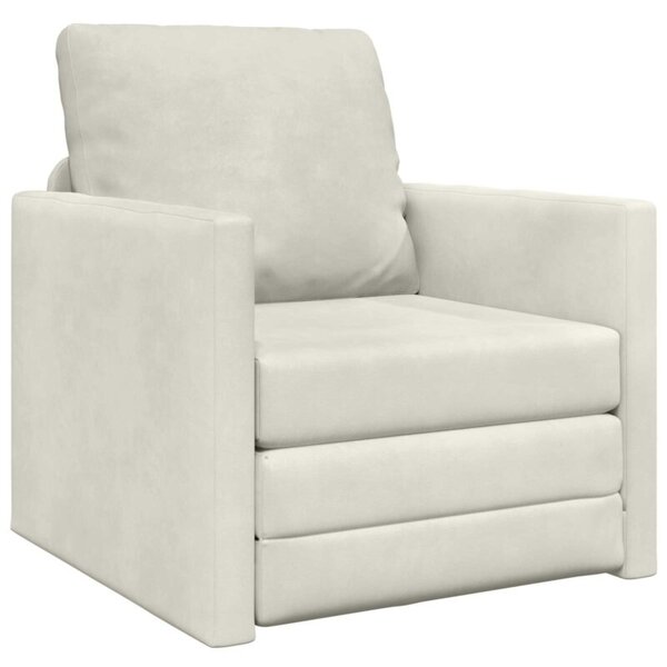 Sofa rozkÅadana z poduszkÄ kremowy 74 x 77 x 81 cm aksamit