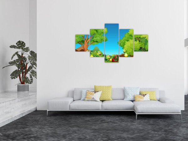 Obraz - Wesołe żaby (125x70 cm)