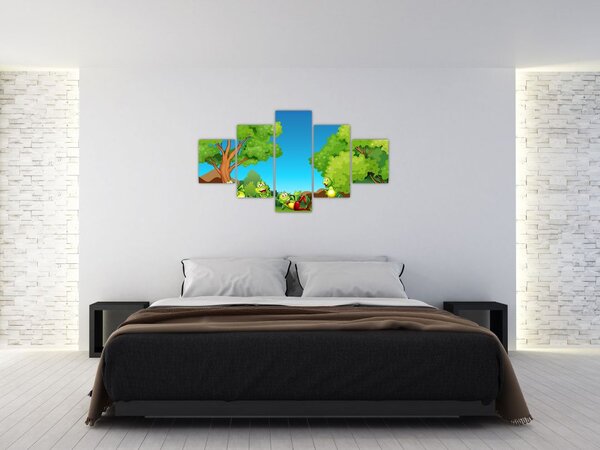 Obraz - Wesołe żaby (125x70 cm)