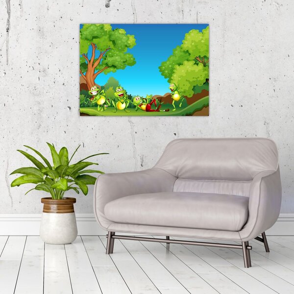Obraz - Wesołe żaby (70x50 cm)