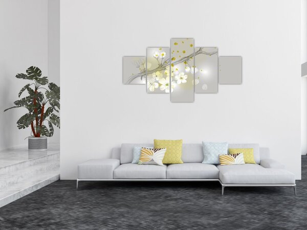 Obraz kwitnącej gałązki (125x70 cm)