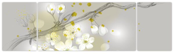 Obraz kwitnącej gałązki (170x50 cm)