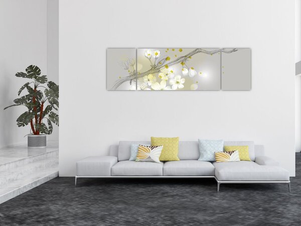 Obraz kwitnącej gałązki (170x50 cm)