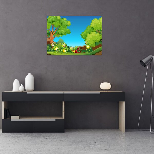 Obraz - Wesołe żaby (70x50 cm)