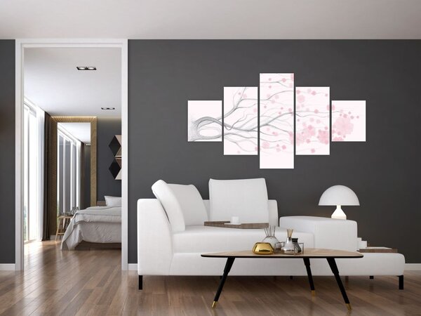 Obraz - Różowe kwiaty (125x70 cm)