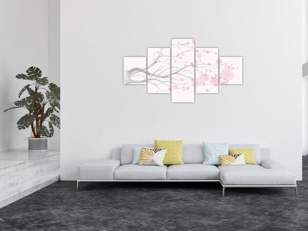 Obraz - Różowe kwiaty (125x70 cm)