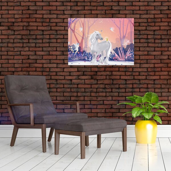 Obraz - Jednorożec w magicznym lesie (70x50 cm)
