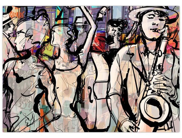 Obraz - Jazzowa noc (70x50 cm)