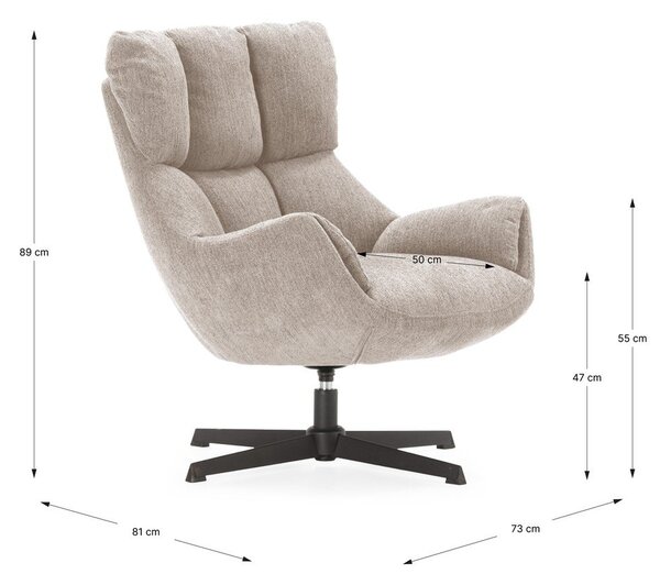 Kremowy fotel Odette – Marckeric