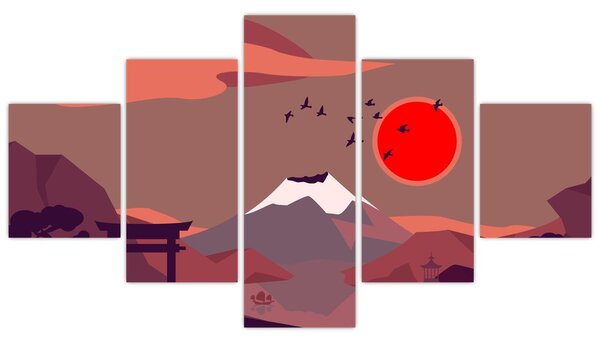 Obraz - Ilustracja góry Fuji (125x70 cm)
