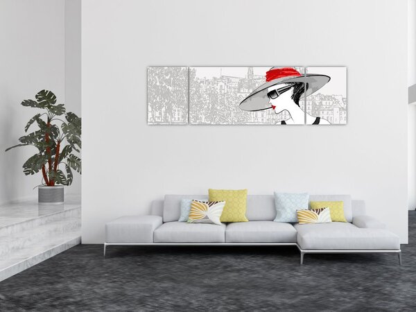 Obraz - Dama w mieście (170x50 cm)