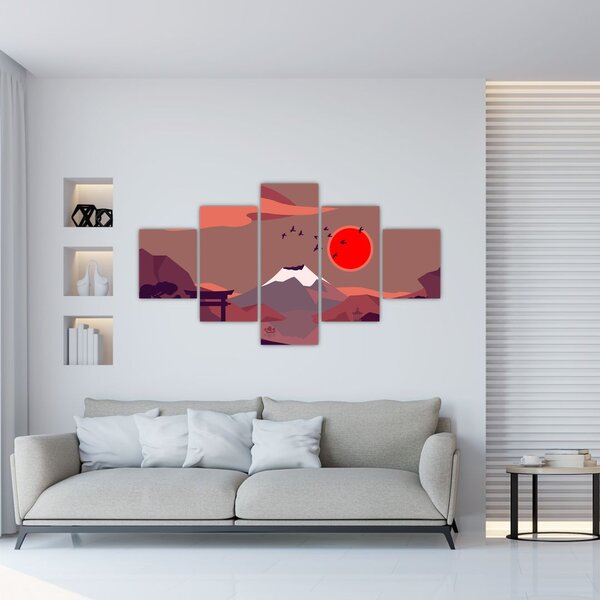 Obraz - Ilustracja góry Fuji (125x70 cm)