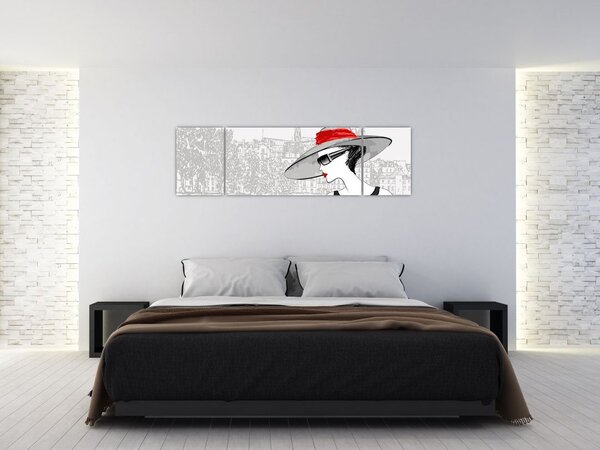 Obraz - Dama w mieście (170x50 cm)