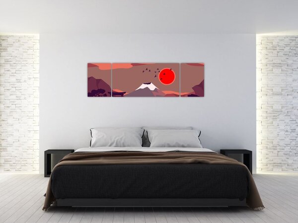 Obraz - Ilustracja góry Fuji (170x50 cm)