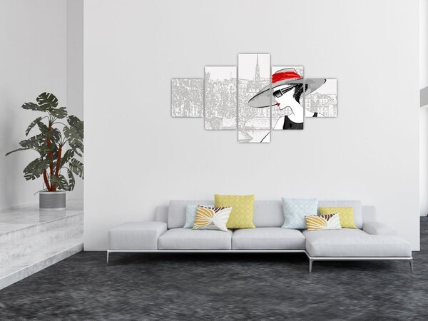 Obraz - Dama w mieście (125x70 cm)