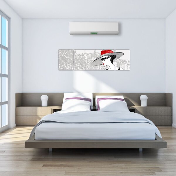 Obraz - Dama w mieście (170x50 cm)