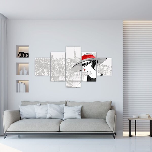 Obraz - Dama w mieście (125x70 cm)
