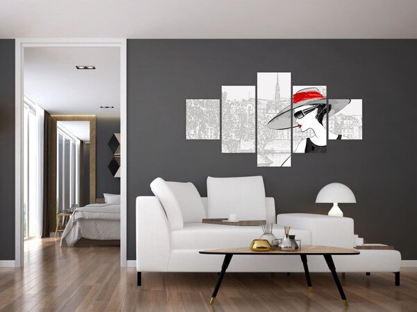Obraz - Dama w mieście (125x70 cm)